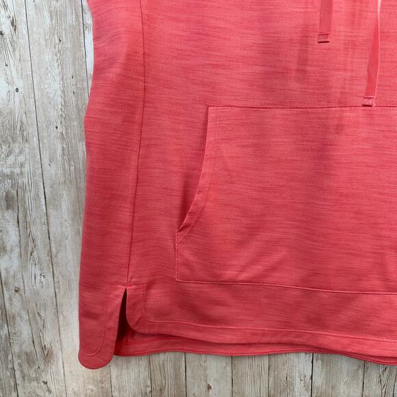 T by Talbots Active Top Women L Cowl Neck Short Sleeve Split Hem Kangaroo Pocket - Picture 4 of 7